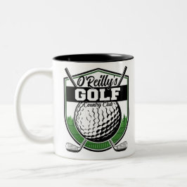 Caneca De Café Em Dois Tons Jogador de Golfe Personalizado Pro Golf Country Cl