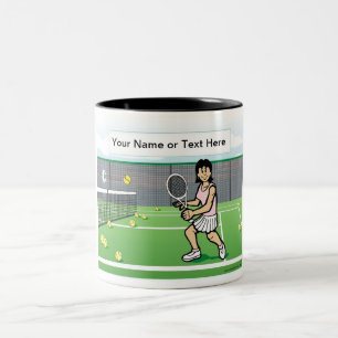 Caneca De Café Em Dois Tons Jogador de tênis - Cartoon feminino