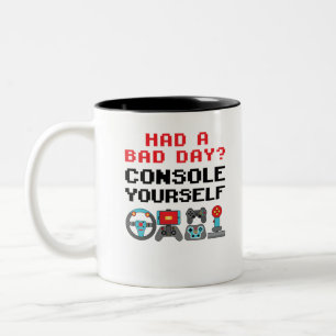 Caneca De Café Em Dois Tons Jogador de Videos games de Jogador Engraçado do Co