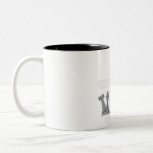 Caneca De Café Em Dois Tons Jogador De Xadrez Para Uma Estratégia De Jogo De