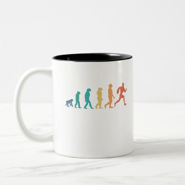 Caneca De Café Em Dois Tons Jogador Engraçado de Rugby Jogador da Evolução Hum (Esquerda)