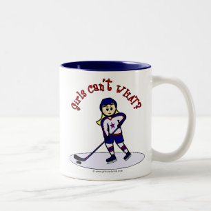 Caneca De Café Em Dois Tons Jogadora loira de hóquei