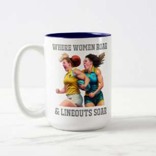 Caneca De Café Em Dois Tons Jogadores De Rugby Mug De Duas Toneladas