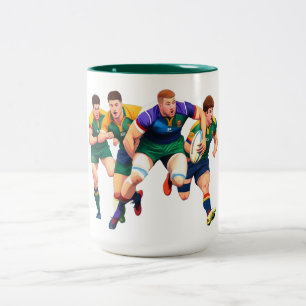Caneca De Café Em Dois Tons Jogadores De Rugby Mug De Duas Toneladas