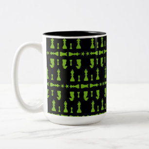 Caneca De Café Em Dois Tons Jogadores de Xadrez Competitivos