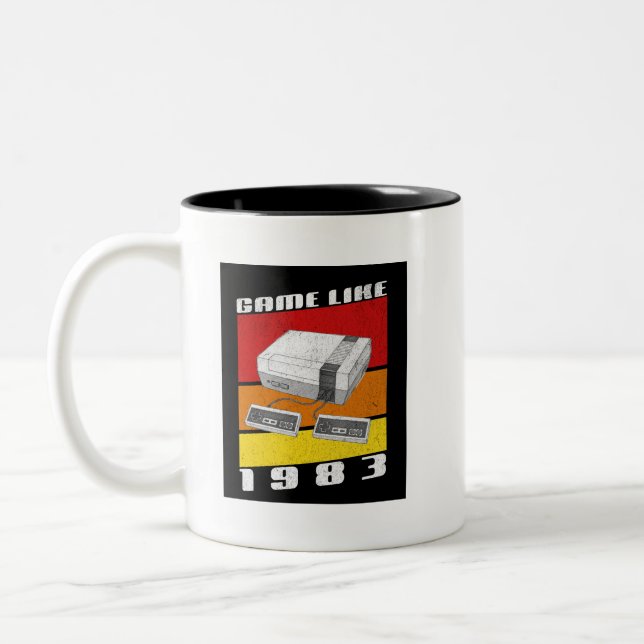 Caneca De Café Em Dois Tons Jogo como 1983, Jogos Retrô (Esquerda)