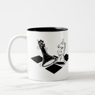 Caneca De Café Em Dois Tons Jogo de xadrez