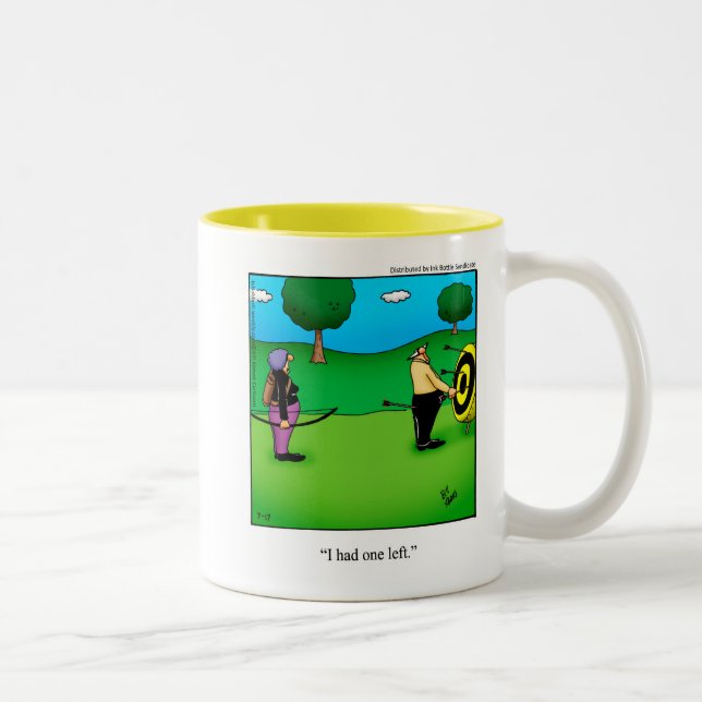 Caneca De Café Em Dois Tons Jogo Humor Mug de Arqueação (Direita)