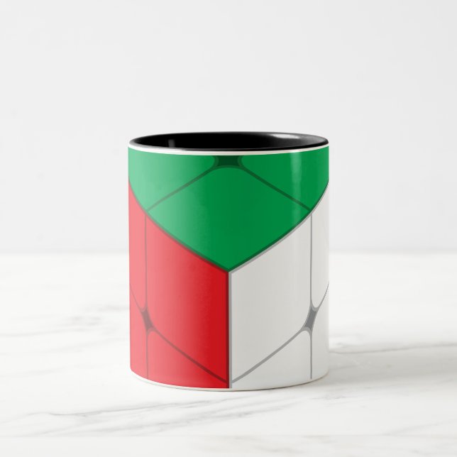 Caneca De Café Em Dois Tons Jogo Quebra-cabeça de Cubo (Centro)