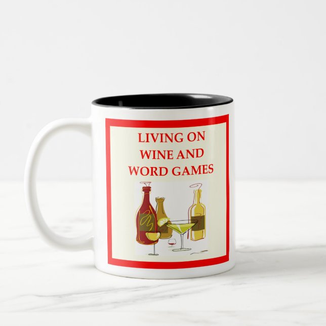 Caneca De Café Em Dois Tons jogos de palavras (Esquerda)