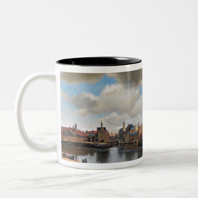 Caneca De Café Em Dois Tons Johannes Vermeer View of Delft (Esquerda)