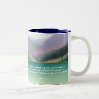 Caneca De Café Em Dois Tons John 14:27 Bíblia pacífica Verse Mug