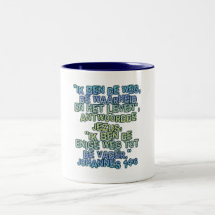 Caneca De Café Em Dois Tons John 14:6 Holandês
