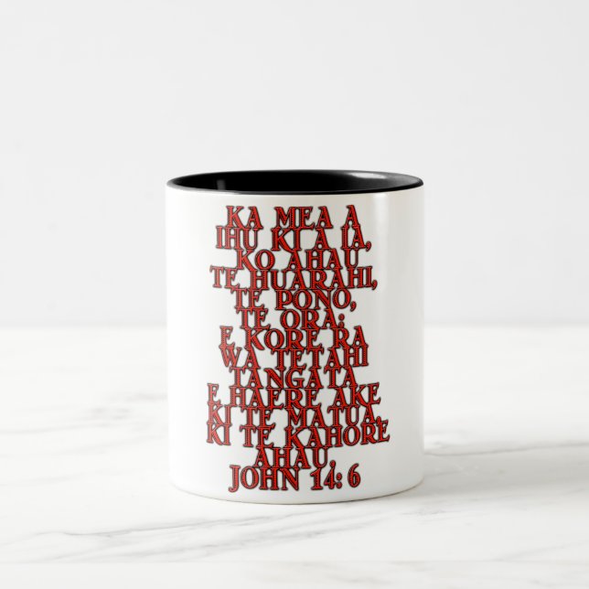 Caneca De Café Em Dois Tons John 14:6 Maori (Centro)
