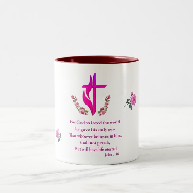 Caneca De Café Em Dois Tons John 3:16 (Centro)