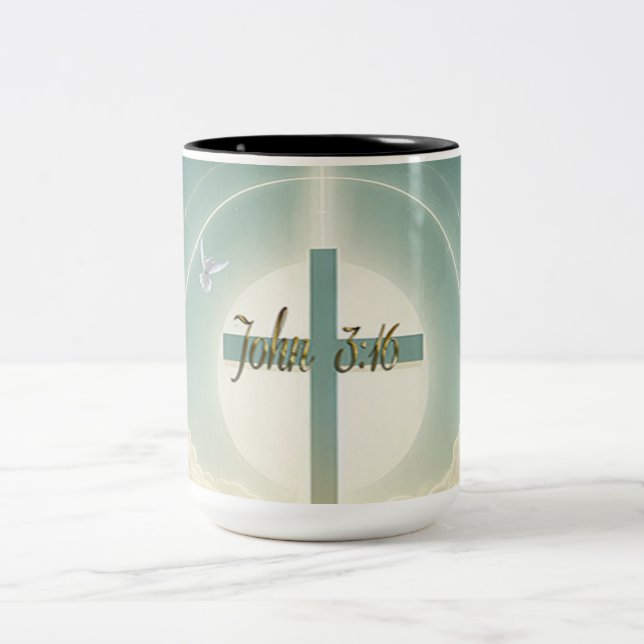 Caneca De Café Em Dois Tons John 3:16 (Centro)