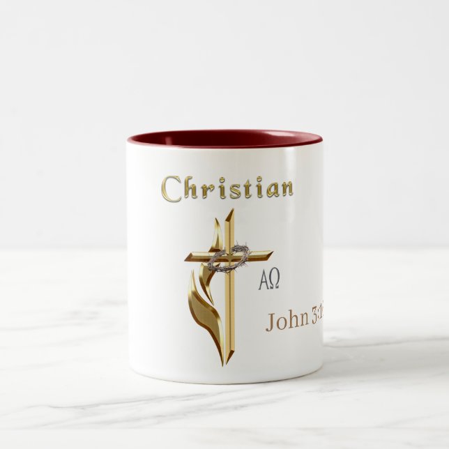 Caneca De Café Em Dois Tons JOhn 3:16 (Centro)