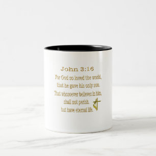 Caneca De Café Em Dois Tons John 3:16 itens