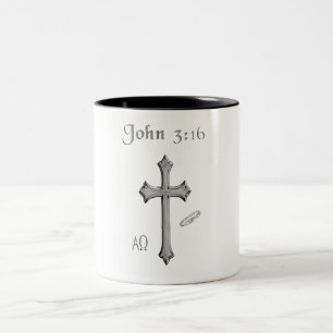 Caneca De Café Em Dois Tons John 3:16 roupa