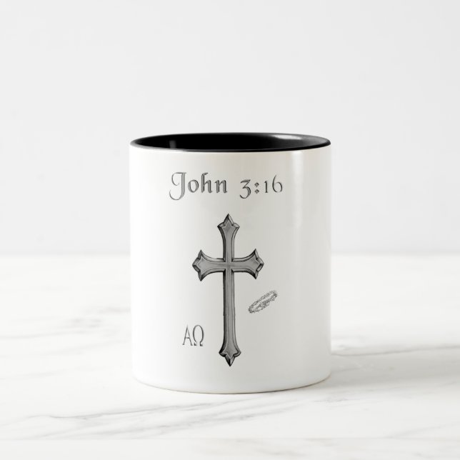 Caneca De Café Em Dois Tons John 3:16 roupa (Centro)