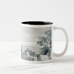 Caneca De Café Em Dois Tons John Constable   a entrada à vila de Ed