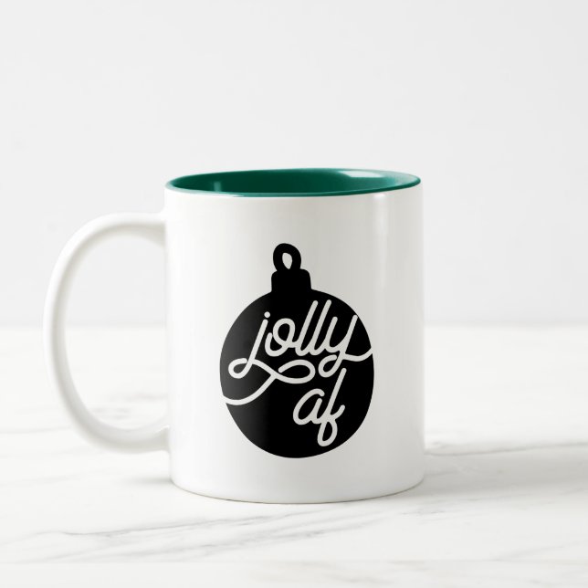 Caneca De Café Em Dois Tons Jolly AF Christmas (Esquerda)