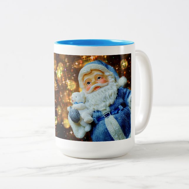 Caneca De Café Em Dois Tons Jolly Christmas Santa Claus Beefeed Mug (Frente Esquerda)