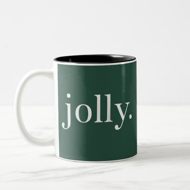 Caneca De Café Em Dois Tons Jolly Cute Christmas Holiday Xmas Season (Esquerda)