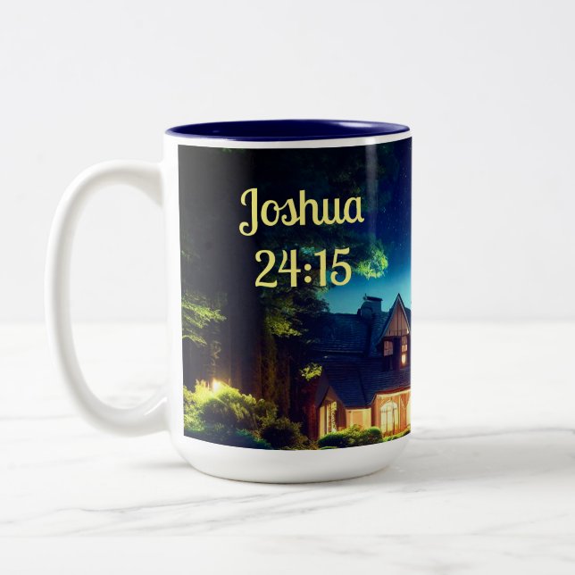 Caneca De Café Em Dois Tons Joshua 24:15 Mug (Esquerda)