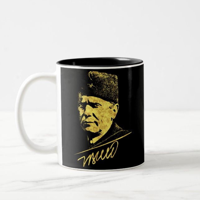 Caneca De Café Em Dois Tons Josip Broz Tito Presidente da Jugoslávia SFRJ (Esquerda)