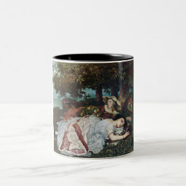 Caneca De Café Em Dois Tons Jovens damas nas margens do Sena (Verão)