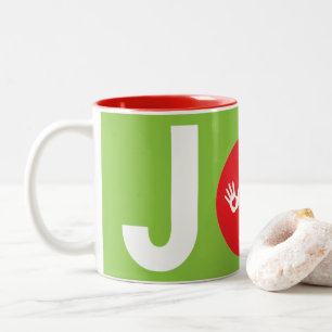 Caneca De Café Em Dois Tons JOY Chiropractic Ornament Design
