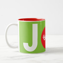 Caneca De Café Em Dois Tons JOY Chiropractic Ornament Design