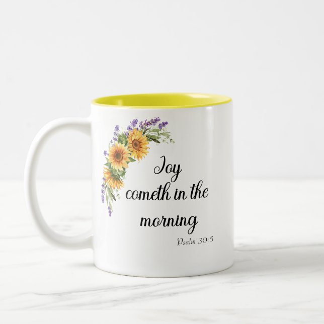 Caneca De Café Em Dois Tons Joy Cometh in the Morning Mug (Esquerda)