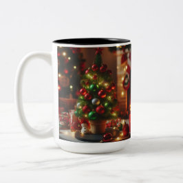Caneca De Café Em Dois Tons Joy da Manhã de Natal /Mug