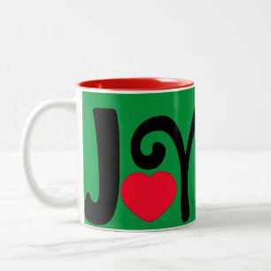 Caneca De Café Em Dois Tons Joy Heart Love