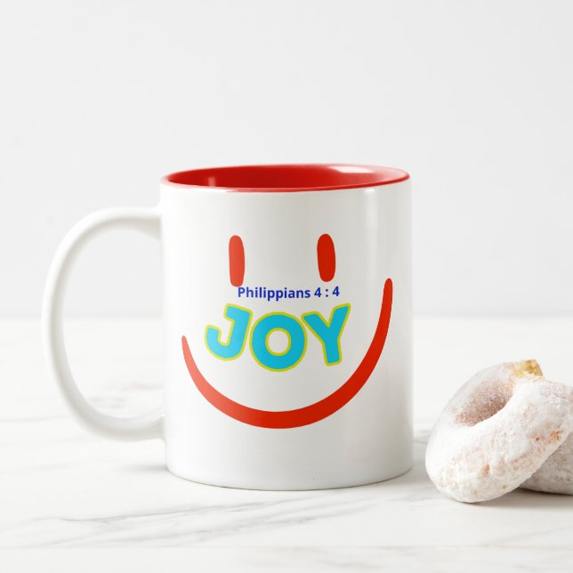 Caneca De Café Em Dois Tons Joy ( Philippians 4 : 4 ) Mug&Cup (Com Donut)