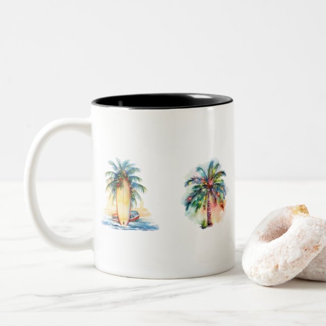 Caneca De Café Em Dois Tons Joy Tropical (Com Donut)