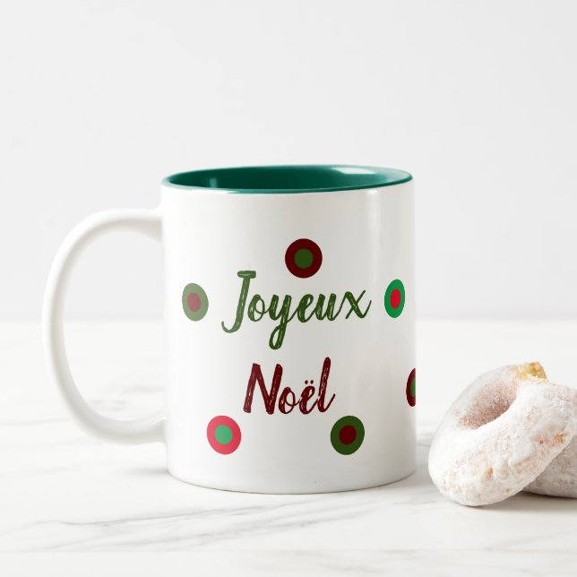 Caneca De Café Em Dois Tons Joyeux Noël (Com Donut)