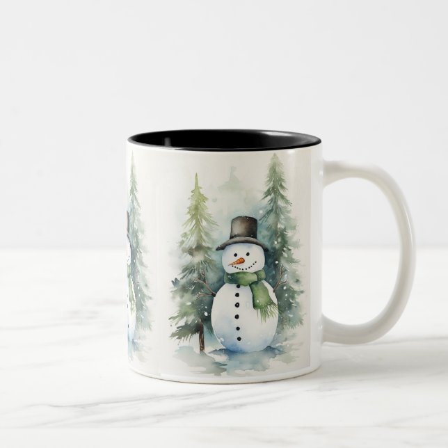 Caneca De Café Em Dois Tons Joyful Snowman (Direita)