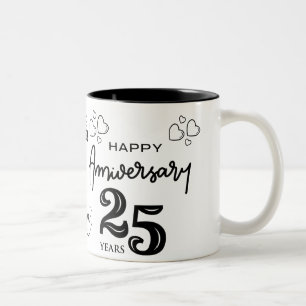 Caneca De Café Em Dois Tons jubileu prateado presente