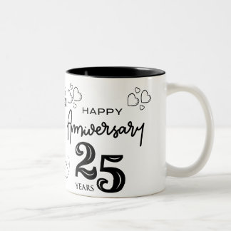Caneca De Café Em Dois Tons jubileu prateado presente