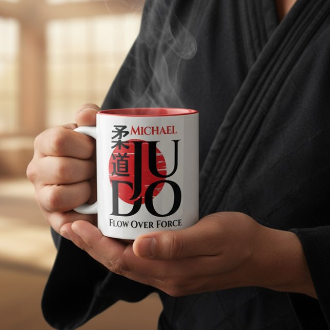 Caneca De Café Em Dois Tons Judo -Kanji, Rising Sun (Criador carregado)