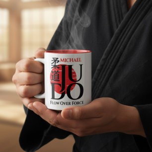 Caneca De Café Em Dois Tons Judo -Kanji, Sol Nascente