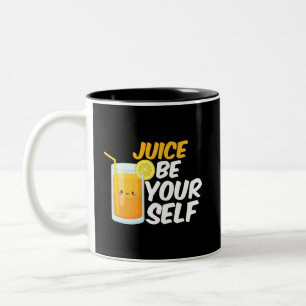 Caneca De Café Em Dois Tons Juice Seja Você Mesmo Engraçada.