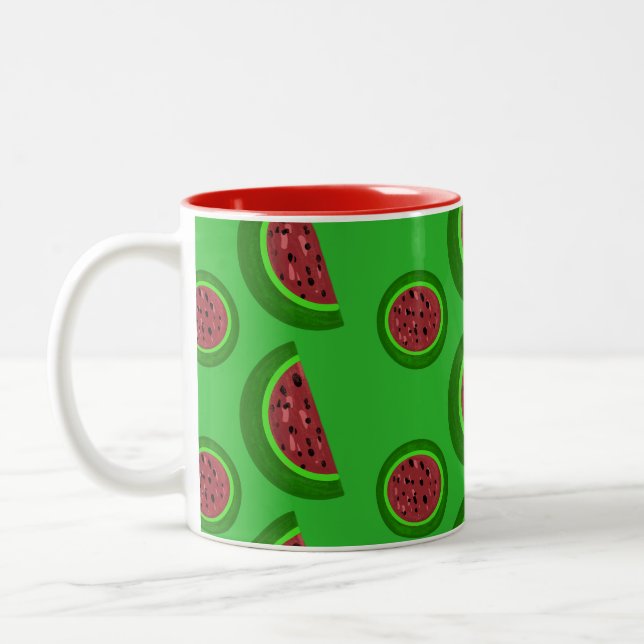 Caneca De Café Em Dois Tons Juicy Watermelon Rind Green Summer (Esquerda)