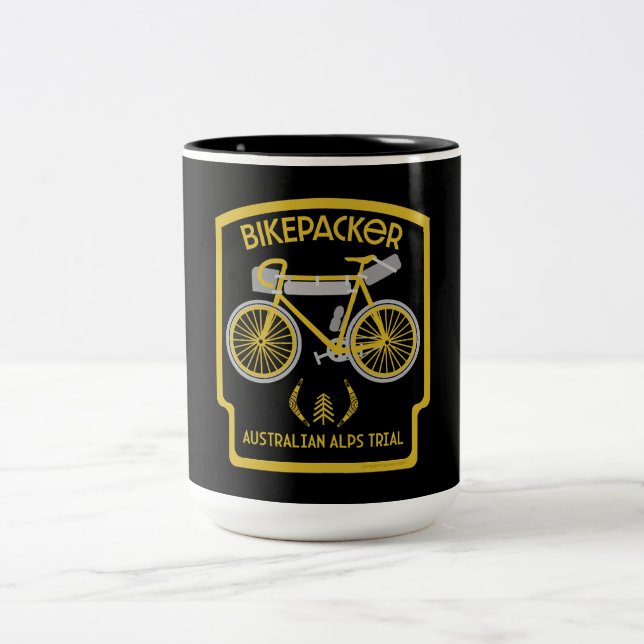 Caneca De Café Em Dois Tons Julgamento de Bikepacking Australian Alps (Centro)