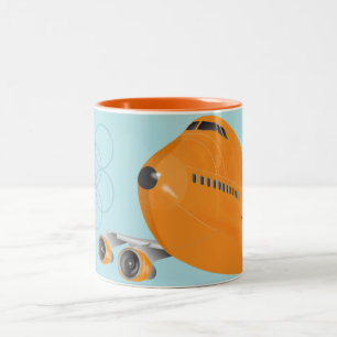 Caneca De Café Em Dois Tons Jumbo Airliner