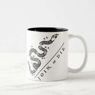 Caneca De Café Em Dois Tons Junte-se ou morra-se:: $17,95 Dois tonificaram a