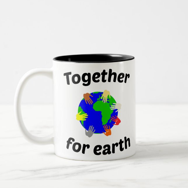 Caneca De Café Em Dois Tons juntos para a Terra (Esquerda)